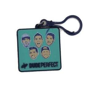 Dude Perfect x MyBooster Square Rubber Keychain Backpack Clip